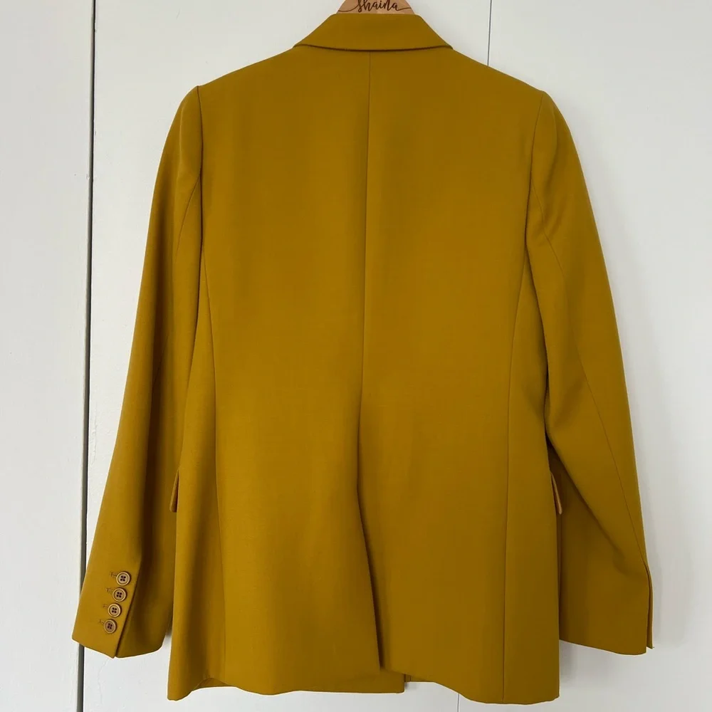 Nili Lotan Double-Breasted Mustard Valerie Jacket - Picture 4 of 9